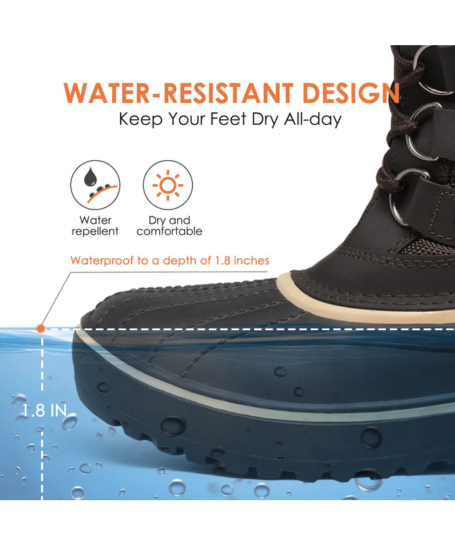 SIZE 38: DREAM PAIRS Women's Warm Faux Fur Lined Mid-Calf Winter Snow Boots