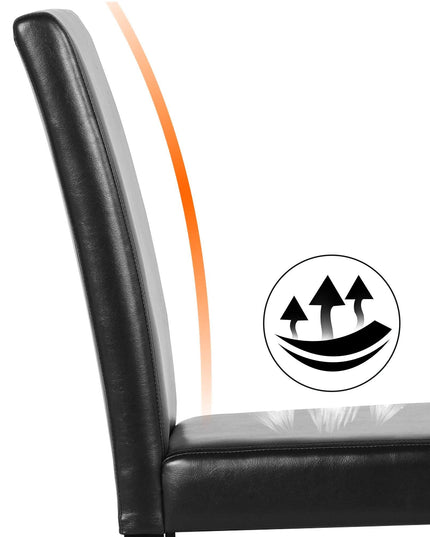 Chair High Chair Seat, Boho Accent Chair 4PCS Black Pu Capacity 280LB 16.5" L 16" W 38.58" H Living Room Bedroom Dining Rooms Garden