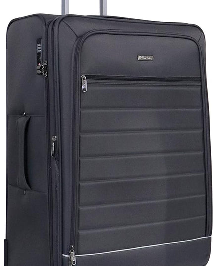 Pierre Cardin Lightweight Luggage TSA Approved Suitcase for Travel, ANTI Theft Double Zipper, 4 Double Wheels, Gallen Collection (Checked Luggage 28 Inch, Black)