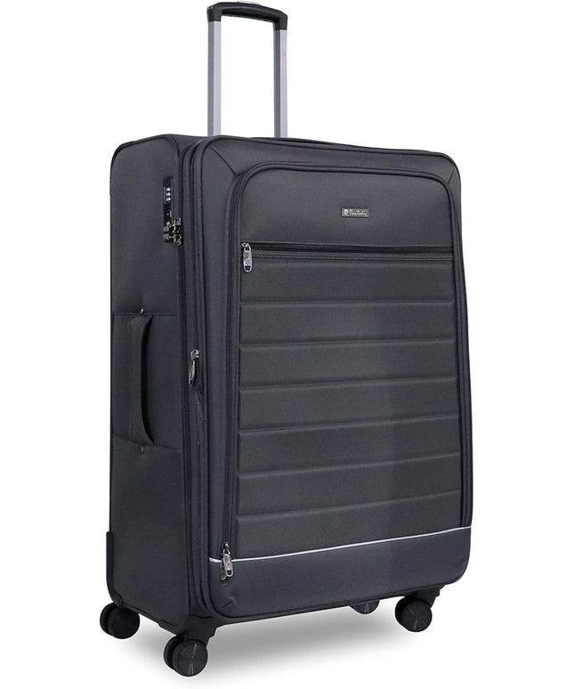 Pierre Cardin Lightweight Luggage TSA Approved Suitcase for Travel, ANTI Theft Double Zipper, 4 Double Wheels, Gallen Collection (Checked Luggage 28 Inch, Black)