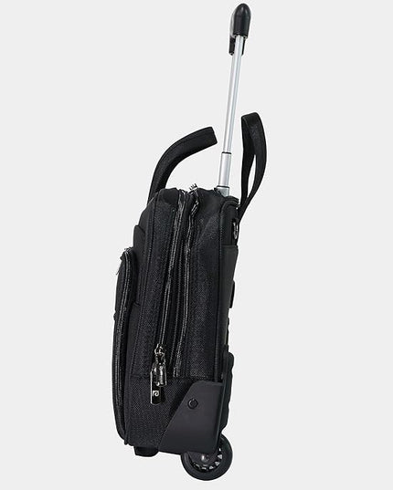 Pierre Cardin Rolling Laptop Bag Premium Wheeled Briefcase With ANTI THEFT TSA Lock Water-Resistant Pilot case, Roller Case Computer Bag UNISEX (PC85172-15TC (15.5 Inch - 2 Wheels)), black