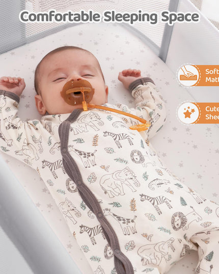 Ezebaby Baby Bassinet, Bedside Bassinet for Baby, Portable Baby Bassinets Bedside Sleeper for Newborn Baby Infants with Adjustable 7 Heights and All Mesh Sides, Mattress & Sheet Included