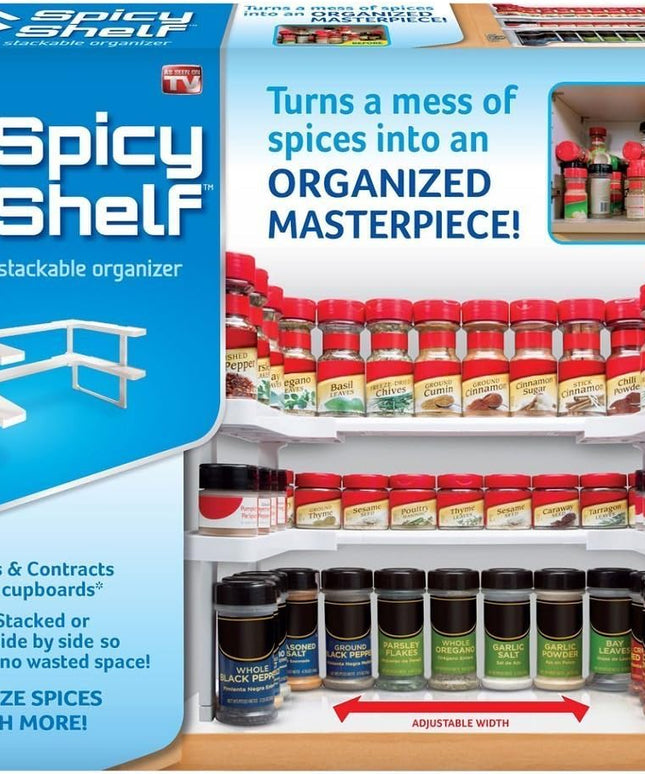 Spicy Shelf Patented Spice Rack and Stackable Organizer
