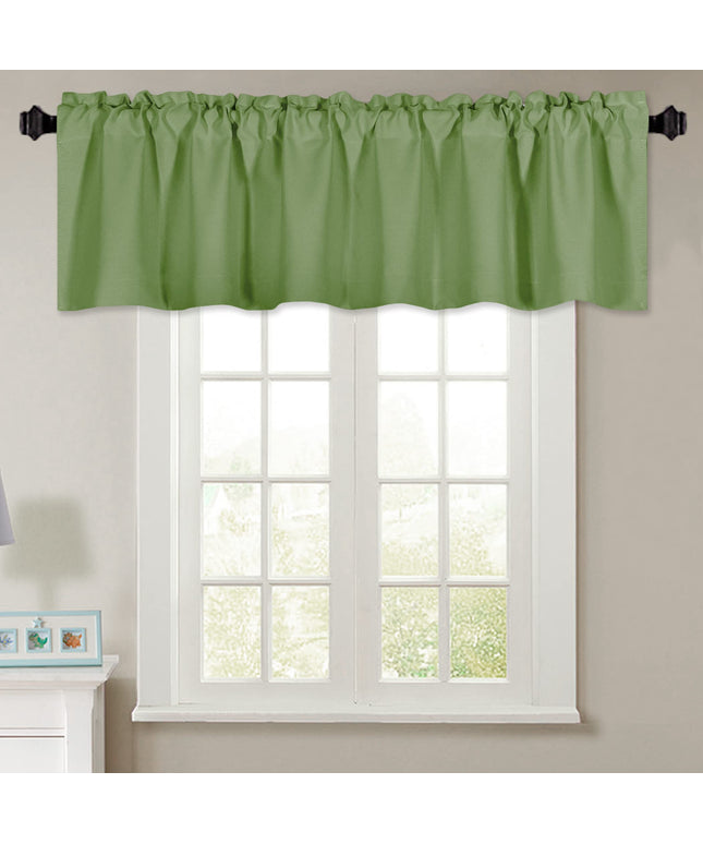 KEQIAOSUOCAI Sage Green Window Valance 72 Inch by 16 Inch for Kids Room - Rod Pocket Room Darkening 16 Inch Curtain Valance for Bedroom Living Room Basement 1 Panel 72Wx16L