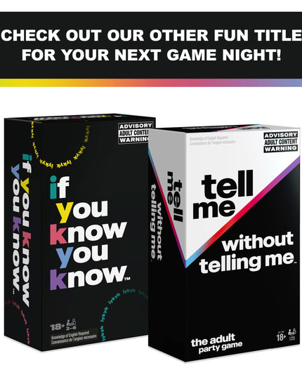 Spin Master Games Tell Me Without Telling Me - The Viral Trend, Now A Hilarious Party Game for Bachelorette, College, Birthdays, & More, for Adults Ages 18 and up