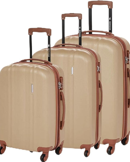 Sonada Hardside Luggage Set of 3 Expandable ABS-PC Material With Double Zipper, ANTI Theft Lock Champ