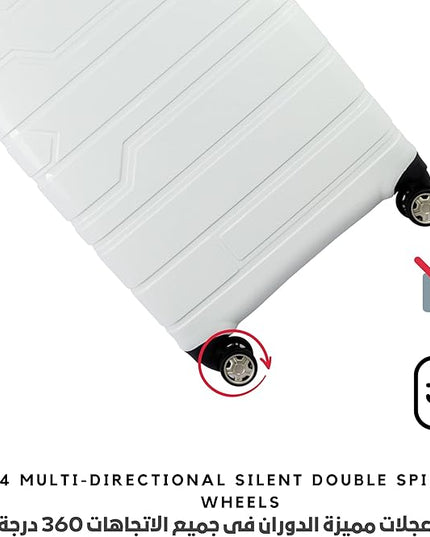 Pierre Cardin Wels UNBREAKABLE Luggage TSA Approved suitcase for travel (Set of 3, White)