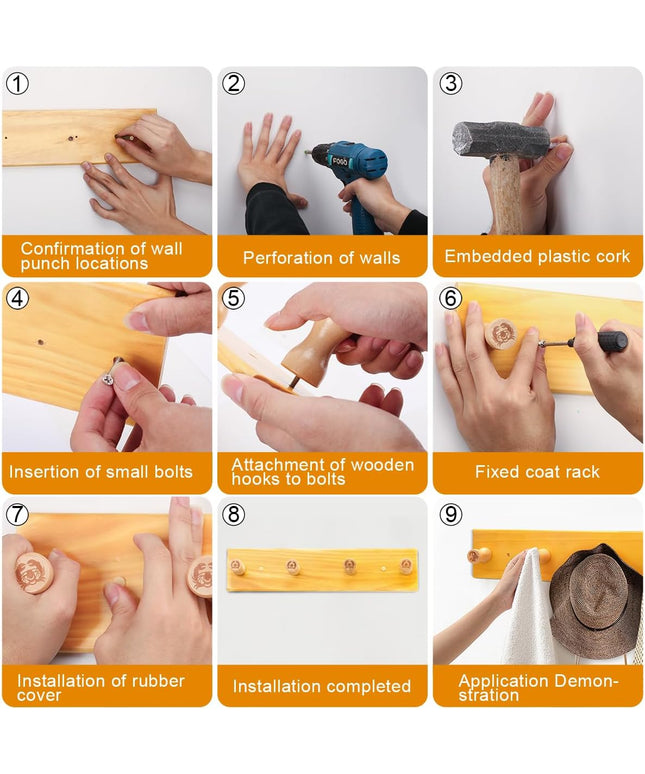 CECOKESO Constellation Style Coat Hook, Wooden Coat Rack Wall Mount, Clothes Racks for Decoration,Entryway Coat Hooks Wall Mounted,Towel Rack with 4 Hooks to Hang Hat, Purse (Sagittarius)