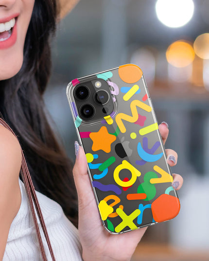 Senyimax for iPhone 14 Pro Max Case Stylish and Cute Double-Layer Letters Pattern Hard TPU Shockproof Protective Case Cover for Men Girls and Women (Multicolor)