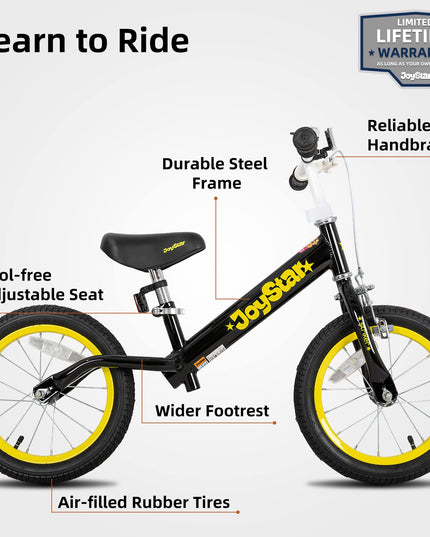 JOYSTAR 16 Inch Balance Bike for Big Kids 5 to 8 Years Old with Adjustable Seat, No Pedal Training Bicycle