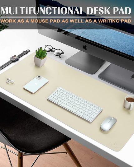 K KNODEL Large Desk Mat, Office Desk Pad, Computer Desk Mat, Laptop Mat for Desk, Desk Protecor Mat, Desktop Mat, Desk Writing Pad, Desk Blotter Pad, Desk Cover Mat (47.2"x23.6", Ivory Cream)
