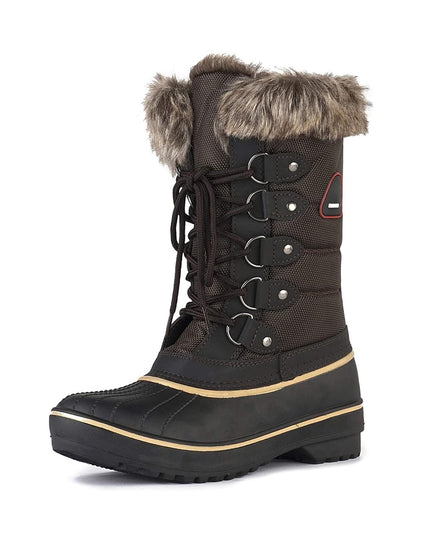 SIZE 38: DREAM PAIRS Women's Warm Faux Fur Lined Mid-Calf Winter Snow Boots