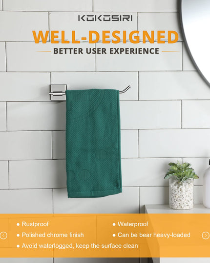 KOKOSIRI Hand Towel Bar Bathroom Towel Holder for Bath Kitchen 9 Inch Necklace Holder Chrome Stainless Steel B3005CH