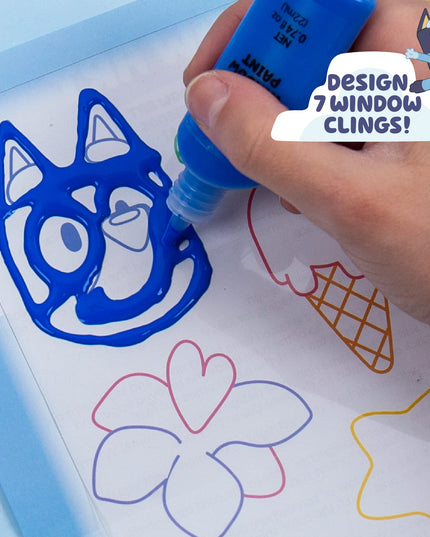 Bluey Window Art Suncatchers Kit for Kids to Paint, Great at-Home Craft Activity or Birthday Party Idea, Toys for Ages 3, 4, 5, 6