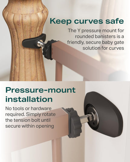 Cumbor 75-103 cm Baby Gate for Stairs, Mom's Choice Awards(Brown)