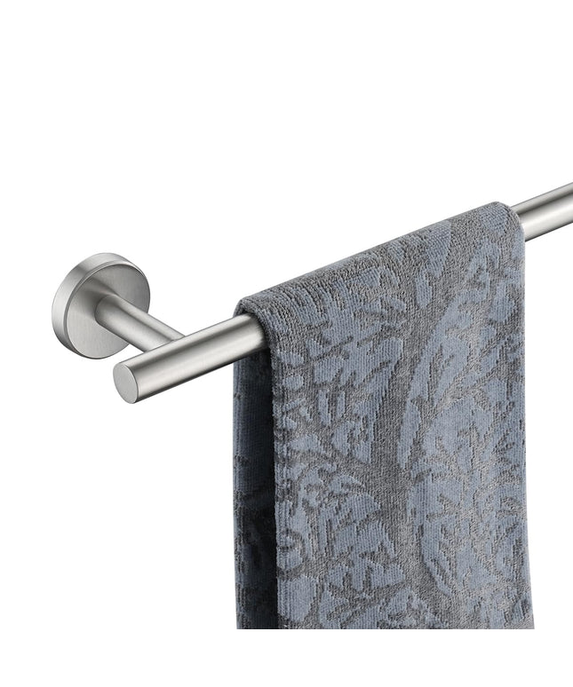 JQK Bath Towel Bar, 30 Inch 304 Stainless Steel Thicken 0.8mm Single Towel Rack for Bathroom, Towel Holder (Brushed Finished) Wall Mount, 32.91 in Total Length, TB110L30-BN