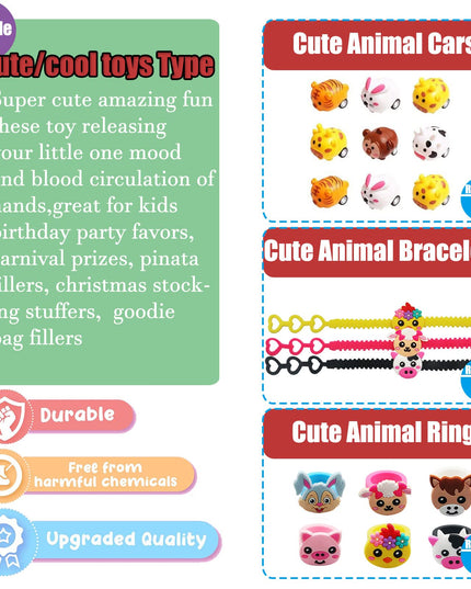 105 PCS Assortment Party Favors Toys for kids, Premium Mini Ctue Favors for All Ages kids Grils,Prize Box Toys,Goody Bag Fillers,pinata stuffers,Carnival Prizes for Boys and Girls 4-10