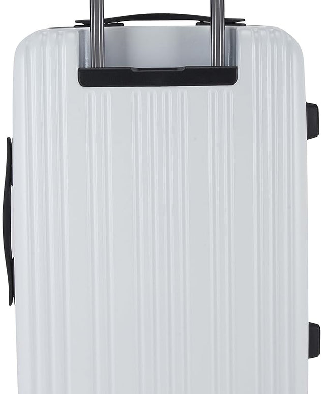Pierre Cardin 20 Inch laptop trolley bag Strong shell Front Pocket with Laptop Compartment rolling laptop bag for business and Travel, TSA Approved Lock (PC86326-White)