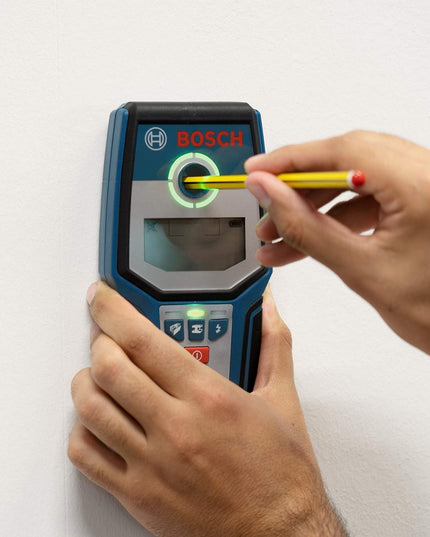 Bosch Professional Stud Finder GMS 120 (Drill Hole Marker, max. Detection Depth Wood/Magnetic Metal/Non-Magnetic Metal/Live Cable: 38/120/80/50 mm, in Cardboard Box)