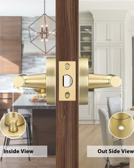 Haidms Gold Heavy Duty Door Handle Interior,Privacy Door Lever Handle, Bathroom Door Handles Interior, Modern Bedroom Door Handle