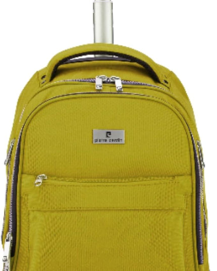 Pierre Cardin Trolley backpack School bag 3 PCS set All in One 2 BIG WHEEL Rolling Backpack Include Pencil case, Lunch bag and trolley backpack UNISEX PC87067 - Brown