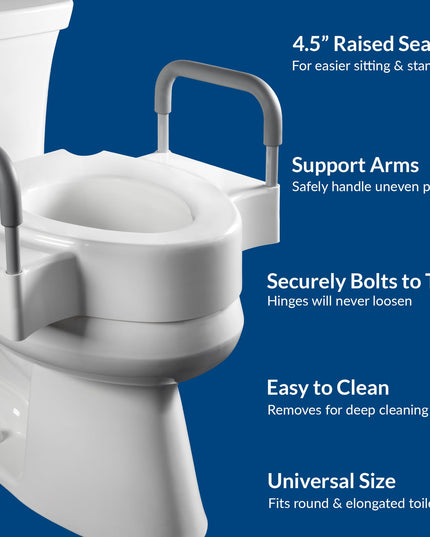 Bemis Rise Toilet Seat with Dual Lock and Security Arms