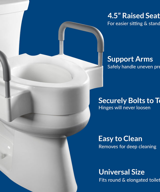 Bemis Rise Toilet Seat with Dual Lock and Security Arms