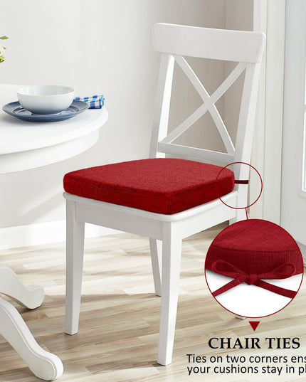 Wellsin Chair Cushions for Dining Chairs 4 Pack 40x40x5 cm, Red