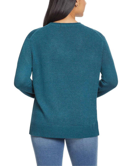 SIZE S - Ella Moss Women's Crewneck Pullover Sweater (US, Alpha, Regular, Green)