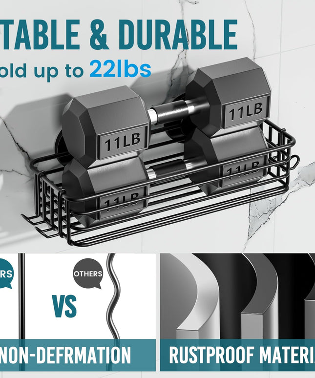 TAILI Shower Caddy Suction Cup 2 Pack with Hooks & Soap holder