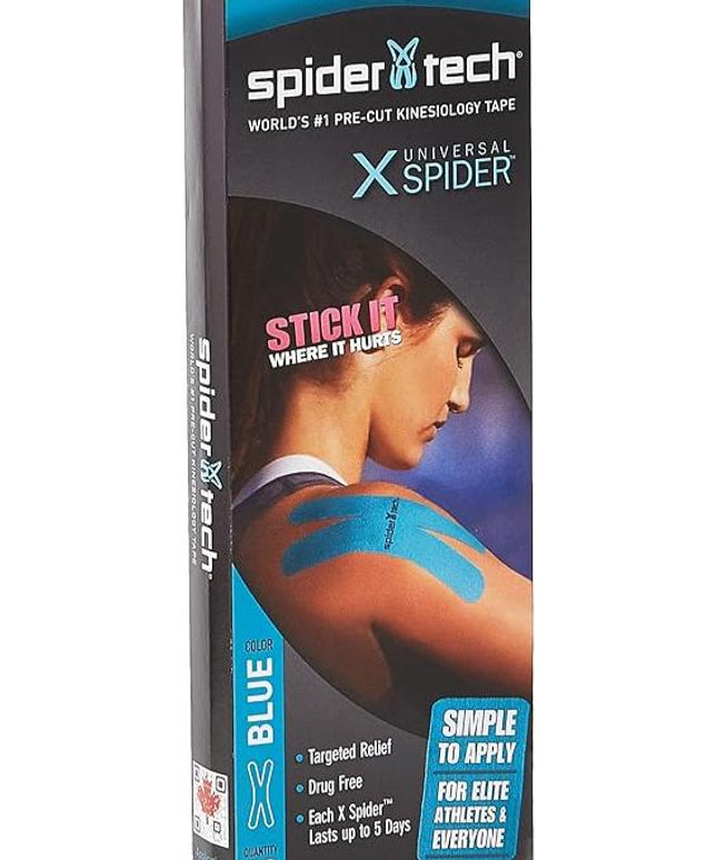 SPIDERTECH Kinesiology Tape - Universal X Spider - 6 pack, Blue