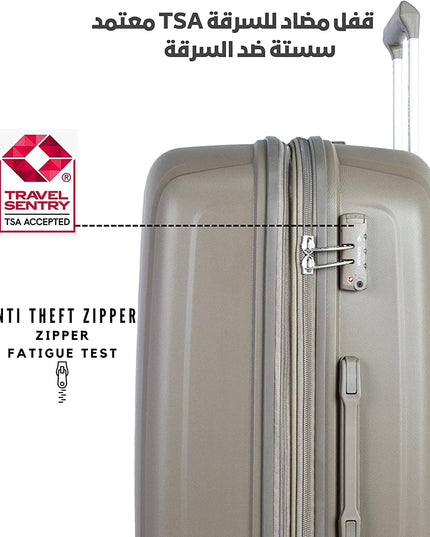 Sonada Unbreakable Luggage Unisex,Double Zipper,Expandable, TSA Lock With 4 Double Silent Wheels (Set of 4, Brown)