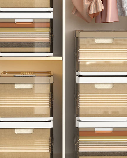 Foldable Closet Organizers, Clothing Compartment Storage Box Stackable Save Space Slide Rail Design Clear PP for Bedroom (with Lid 9 Grids)