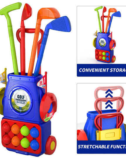 Bennol Toddler Golf Set Toys for Kids, Upgraded Kids Golf Cart Toys Sets with 4 Golf Sticks, 8 Balls and 1 Mat, Indoor & Outdoor Golf Toys for 3 4 5 6 Year Old Boys Girls Toddlers