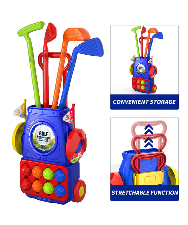 Bennol Toddler Golf Set Toys for Kids, Upgraded Kids Golf Cart Toys Sets with 4 Golf Sticks, 8 Balls and 1 Mat, Indoor & Outdoor Golf Toys for 3 4 5 6 Year Old Boys Girls Toddlers