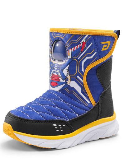 DREAM PAIRS Boys Girls Toddler Snow Boots Faux Fur Lined Mid Calf Little Kids Winter Shoes SDSB2308K Size 6 Toddler ROYAL BLUE ORANGE SIZE 25