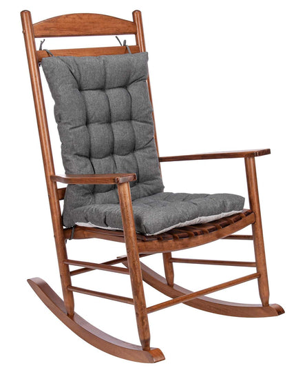 Rocking Chair Cushion Comfortable Tufted Seating Pads Non-Skid Backed Set of Cushion Back and Seat Bottom for Porch Rocker Outdoor Indoor Office Dining Chairs (24"x17" Back, 17"x17" seat, Dark Grey)