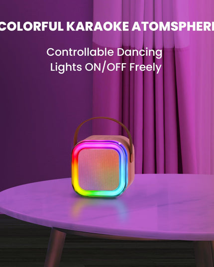 Mini Karaoke Machine for Kids Adults,Portable Bluetooth Speaker with 2 Wireless Microphones, MP3 Music Player Gifts Toys for Girls 3-12 Year Old Birthday Family Home Party (Pink 2 Mics)