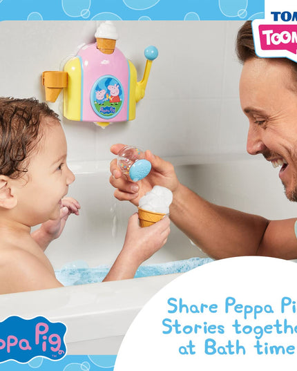 Toomies TOMY Peppa Pig Bubble Ice Cream Maker, Baby Bath Toy, Ice Cream Themed Bubble Making Toy, Kids Water Play Suitable For 18 Months, 2, 3 & 4 Year Old Boys & Girls