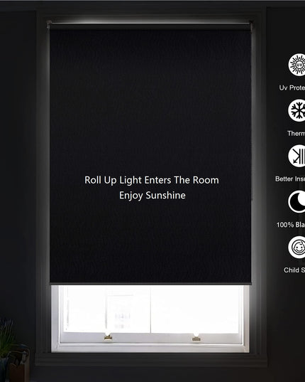 Homebox 100% Blackout Roller Window Shades, White, 119.38 cm W x 182.88 cm H
