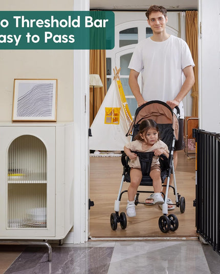 Babelio 66x109 cm No Bottom Bar Baby Gate for Babies, Elders and Pets(Black)