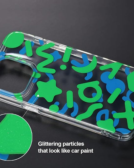 Senyimax for iPhone 14 Pro Max Case Stylish and Cute Double-Layer Letters Pattern Hard TPU Shockproof Protective Case Cover for Men Girls and Women (Multicolor)