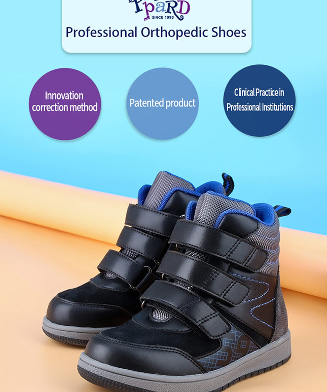 Size: 35 - Princepard Kids Orthopedic Shoes,Toddlers Corrective High Top Boots with Arch and Ankle Support,Improve Children's Flat Feet and Valgus/varus Black
