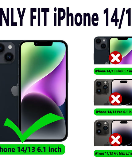 VANAVAGY Compatible for iPhone 13/14 Wallet Case for Women and Men, Salmon Pink