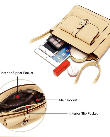 LA TERRE Lightweight Medium Crossbody Bags for Women, Small Crossbody Handbags Vegan Leather Shoulder Bag Purses