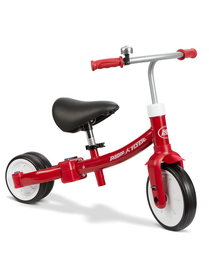 Radio Flyer Triple Play Trike, Toddler Tricycle, Balance Bike and Ride-On, Ages 1-3, Large, Red