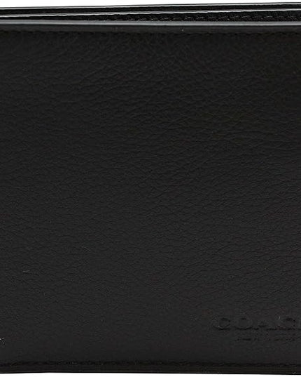 Coach Men's ID Billfold Wallet In Signature Canvas, Charcoal/Black