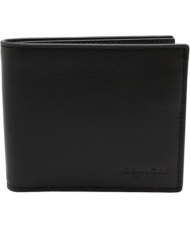 Coach Men's ID Billfold Wallet In Signature Canvas, Charcoal/Black