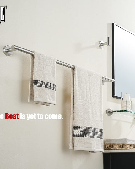 JQK Bath Towel Bar, 30 Inch 304 Stainless Steel Thicken 0.8mm Single Towel Rack for Bathroom, Towel Holder (Brushed Finished) Wall Mount, 32.91 in Total Length, TB110L30-BN
