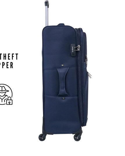 Sonada Lightweight Luggage 4 Wheels, ANTI Theft Digit Lock Softside Suitcase for travel (Set of 3, Navy)